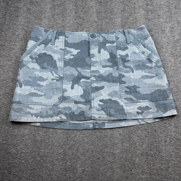 wild fable Dresses & Skirts - Wild Fable Camo Mini Skirt Womens L Grey Blue Cargo Utility Cotton Stretch